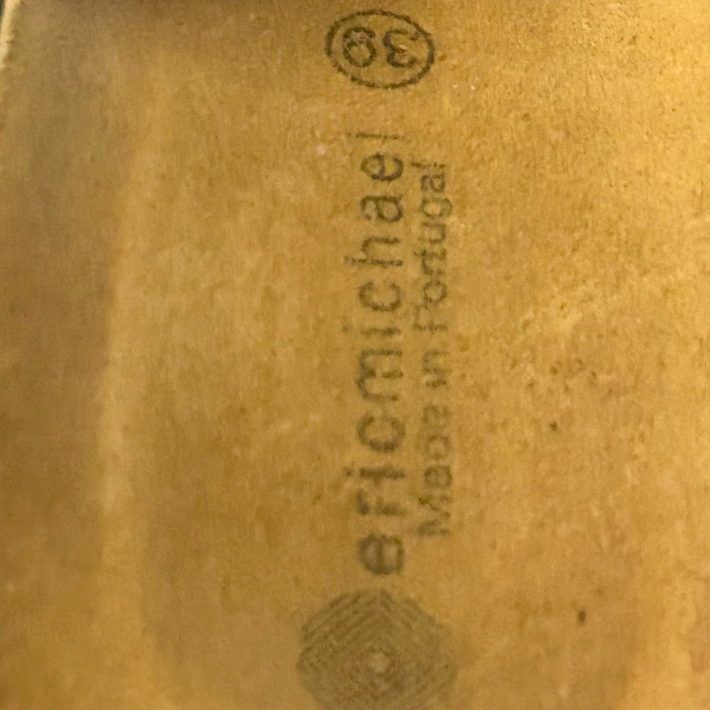 Eric Michael Black Leather Cork Wedge Sandals | Made in Portugal EU 39/ US 8-8.5 - Picture 8 of 8